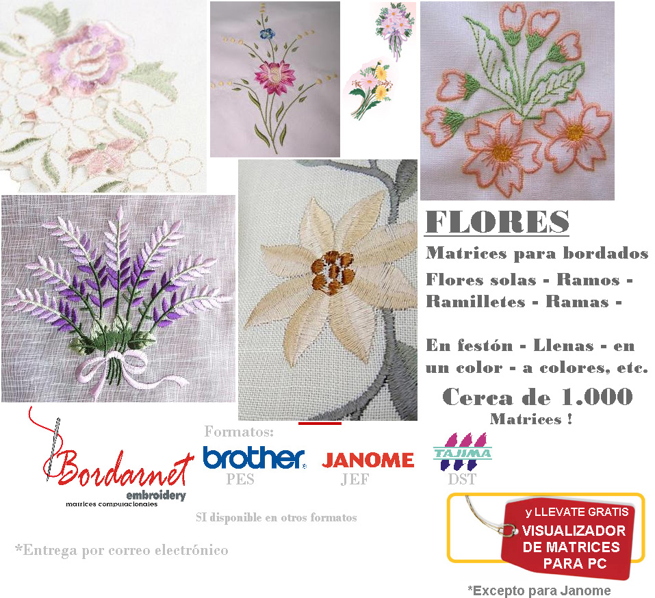 Matrices para bordados - Flores