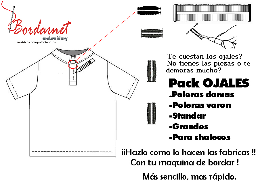 Matrices para bordados - Ojal