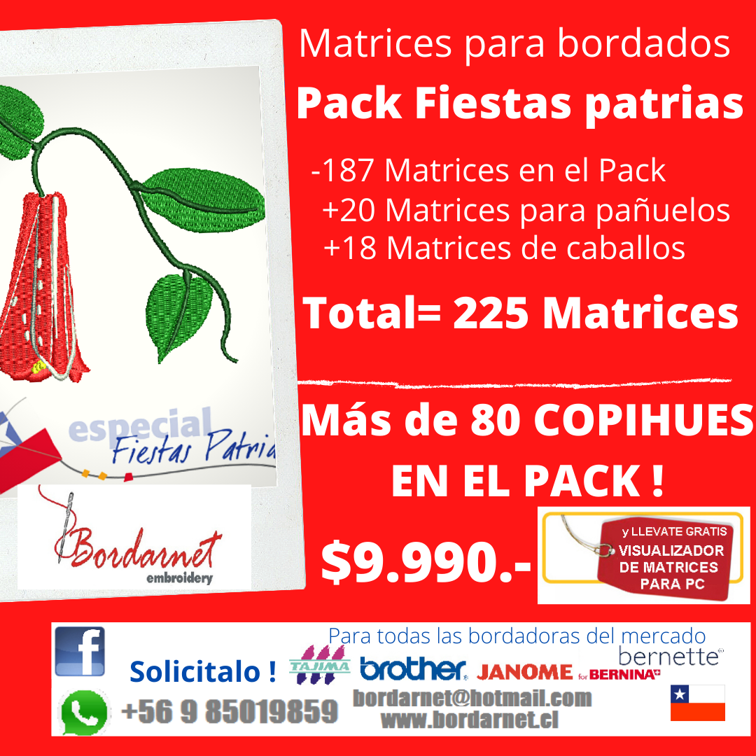 Matrices para bordados - Fiestas patrias